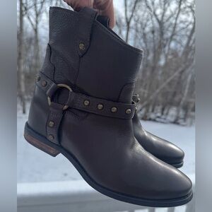 Enzo Angiolini Leather Harness Ankle Boots Moto Riding Boot 8M